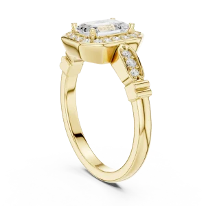 Luminary Emerald Geometric Frame Solitaire Ring - Image 3