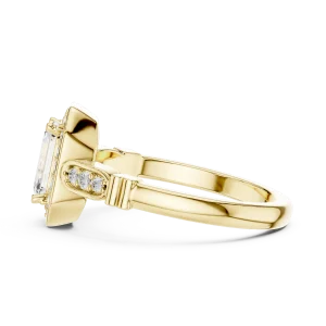 Luminary Emerald Geometric Frame Solitaire Ring - Image 4