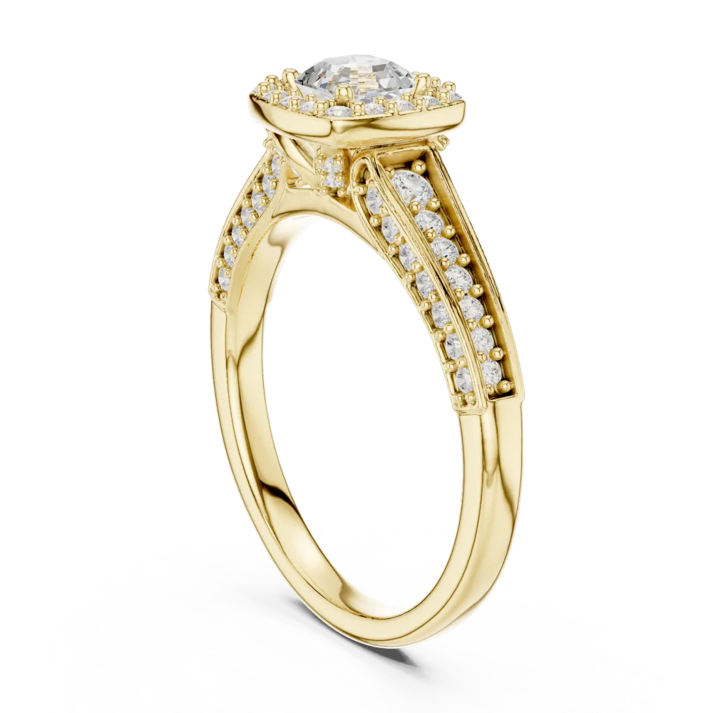 Luminary Emerald Cut Halo Pavé-Set Solitaire Ring - Image 3