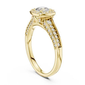 Luminary Emerald Cut Halo Pavé-Set Solitaire Ring - Image 3