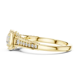 Luminary Emerald Cut Halo Pavé-Set Solitaire Ring - Image 4