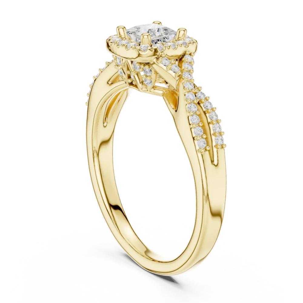 Luminary Princess Cut Pavé-Set Halo Engagement Ring - Image 3