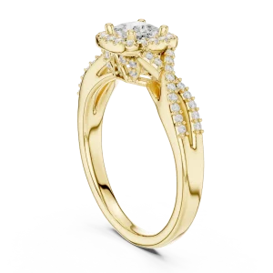 Luminary Princess Cut Pavé-Set Halo Engagement Ring - Image 3