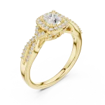 Luminary Princess Cut Pavé-Set Halo Engagement Ring