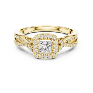 Luminary Princess Cut Pavé-Set Halo Engagement Ring - Image 2