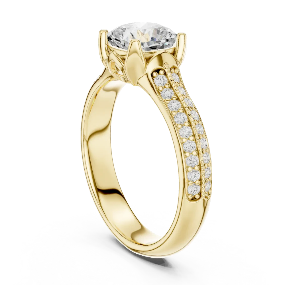 Ethereal Cushion Luminary Pavé-Set Solitaire Engagement Ring - Image 3