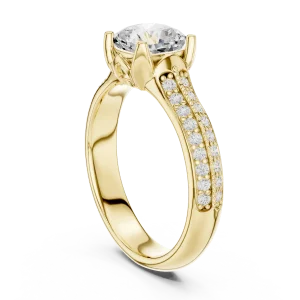 Ethereal Cushion Luminary Pavé-Set Solitaire Engagement Ring - Image 3