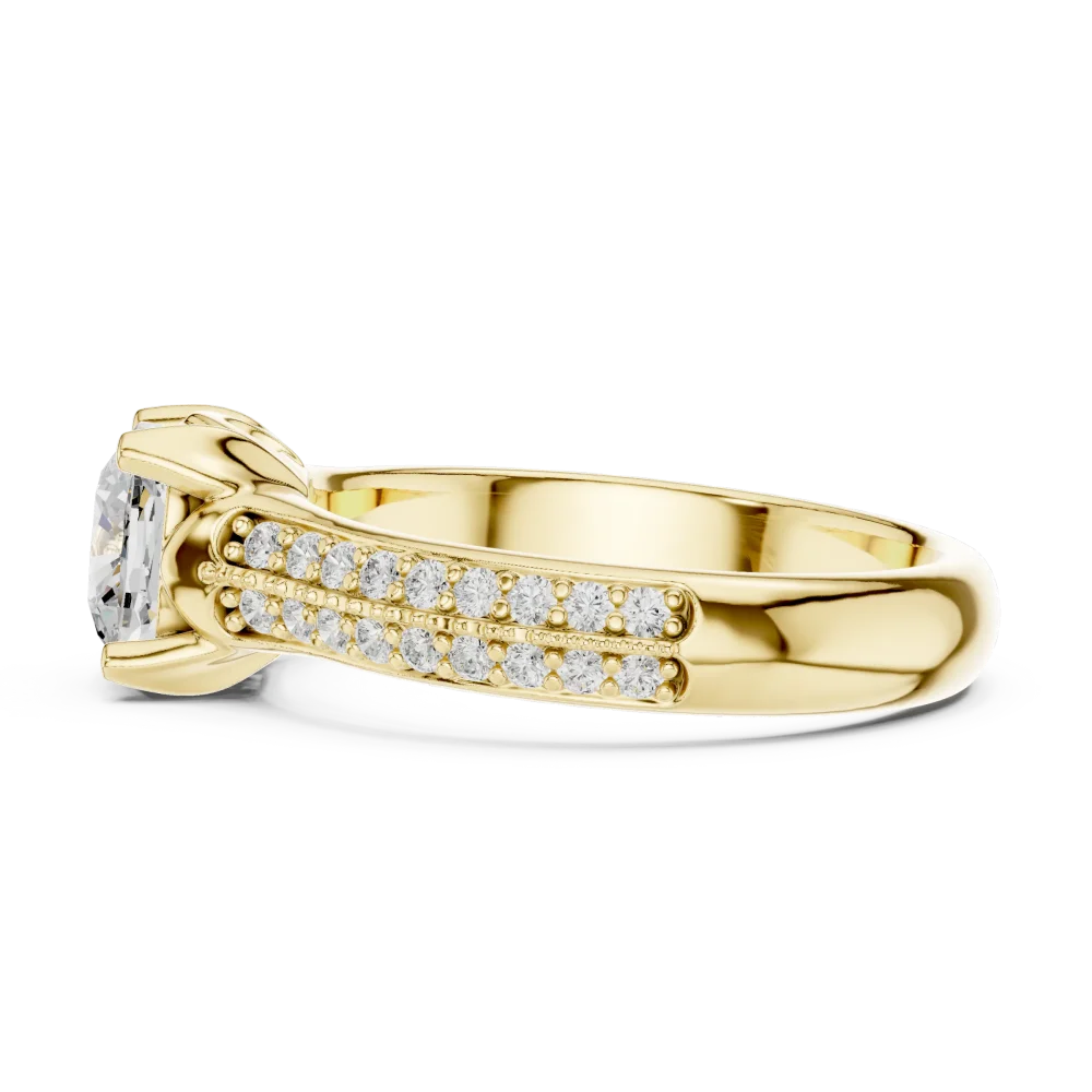 Ethereal Cushion Luminary Pavé-Set Solitaire Engagement Ring - Image 4