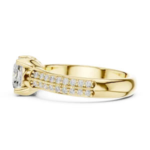 Ethereal Cushion Luminary Pavé-Set Solitaire Engagement Ring - Image 4