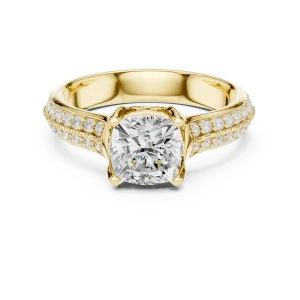 Ethereal Cushion Luminary Pavé-Set Solitaire Engagement Ring - Image 2