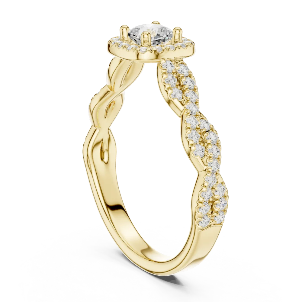 Ethereal Cushion Cut Halo Pavé-Set Solitaire Engagement Ring - Image 3
