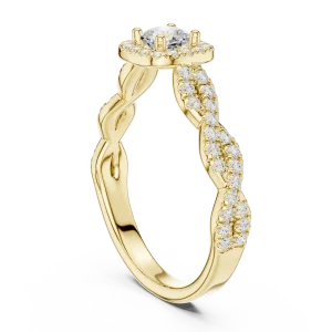 Ethereal Cushion Cut Halo Pavé-Set Solitaire Engagement Ring - Image 3