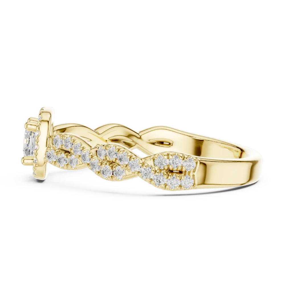 Ethereal Cushion Cut Halo Pavé-Set Solitaire Engagement Ring - Image 4