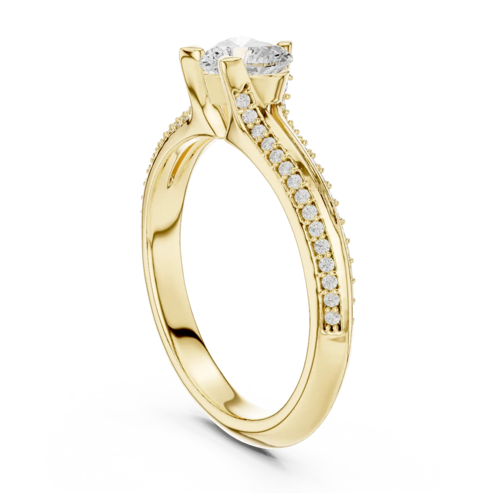 Ethereal Heart Pavilion Pavé-Set Solitaire Ring - Image 3