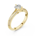 Ethereal Heart Pavilion Pavé-Set Solitaire Ring