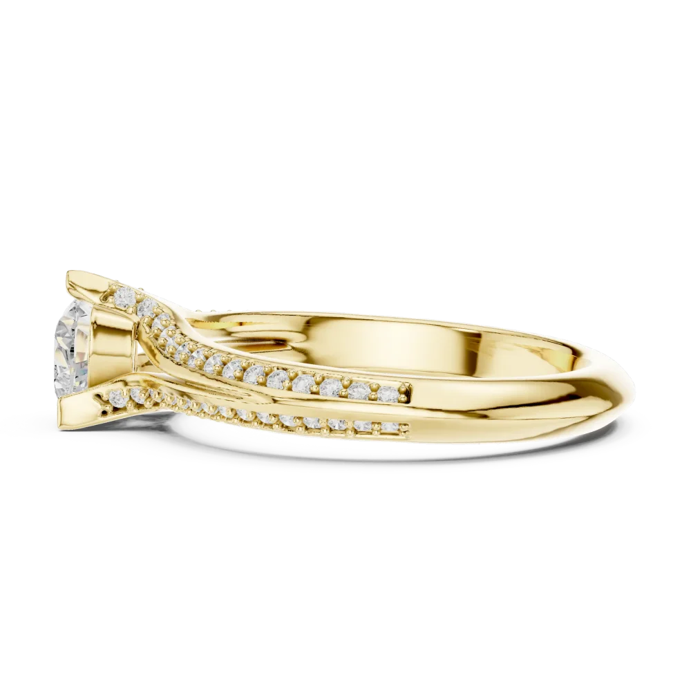Ethereal Heart Pavilion Pavé-Set Solitaire Ring - Image 4