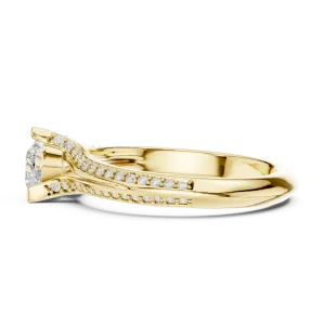 Ethereal Heart Pavilion Pavé-Set Solitaire Ring - Image 4
