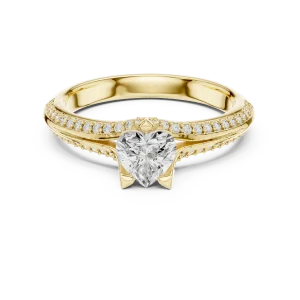 Ethereal Heart Pavilion Pavé-Set Solitaire Ring - Image 2