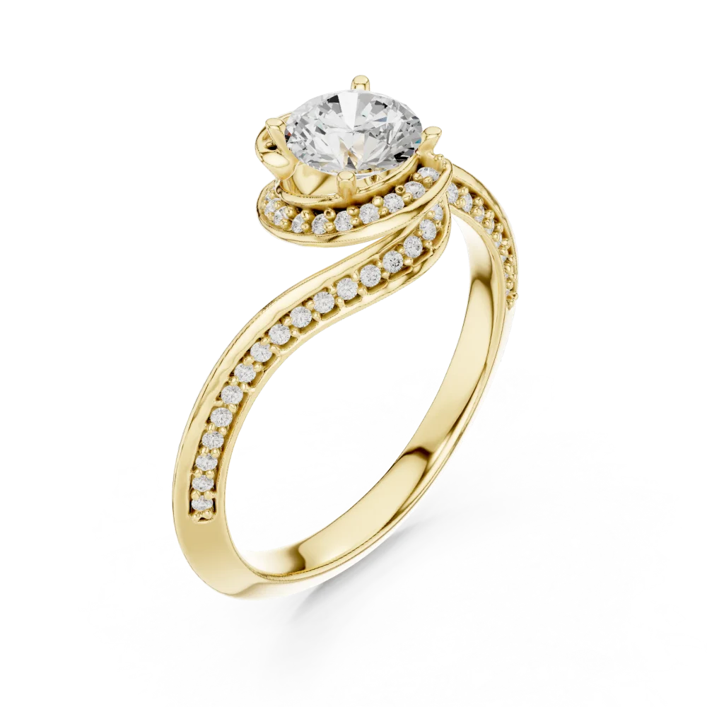 Discover the Luminary Solitaire Ring, a masterpiece of fluid design and brilliant DIAMEUR diamonds. Elevate your collection with sustainable luxury.