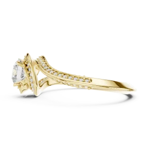 Luminary Round Brilliant Pavé-Set Twisted Solitaire Ring - Image 4