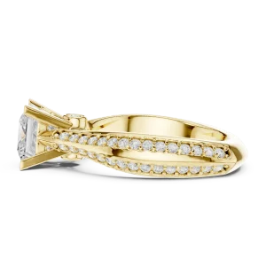 Symmetry Princess Cut Pavé-Set Solitaire Engagement Ring - Image 4