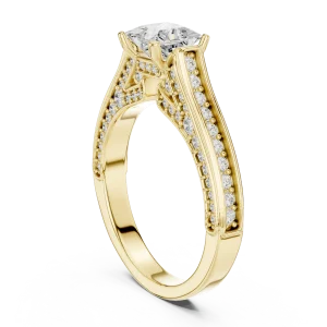 Architectural Princess Cut Pavé-Set Solitaire Ring - Image 3