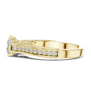 Architectural Princess Cut Pavé-Set Solitaire Ring - Image 4