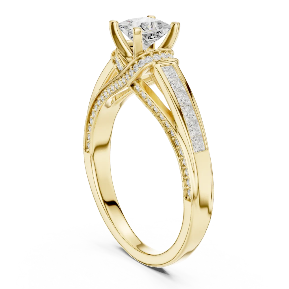 Symmetry Princess Cut Channel-Set Solitaire Engagement Ring - Image 3