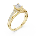 Symmetry Princess Cut Channel-Set Solitaire Engagement Ring