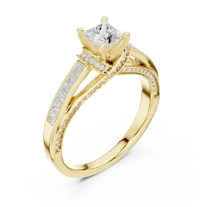 Symmetry Princess Cut Channel-Set Solitaire Engagement Ring