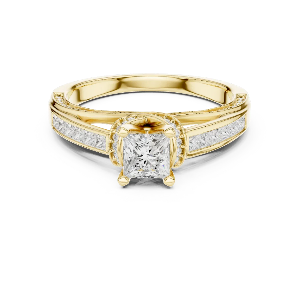 Symmetry Princess Cut Channel-Set Solitaire Engagement Ring - Image 2