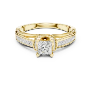 Symmetry Princess Cut Channel-Set Solitaire Engagement Ring - Image 2