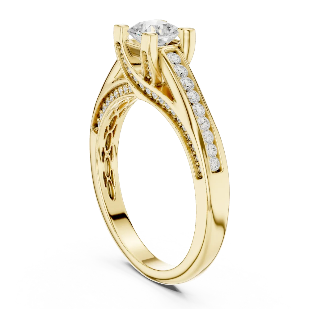 Ethereal Radiant Cut Pavé-Set Solitaire Engagement Ring - Image 3