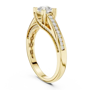 Ethereal Radiant Cut Pavé-Set Solitaire Engagement Ring - Image 3