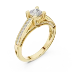 Ethereal Radiant Cut Pavé-Set Solitaire Engagement Ring