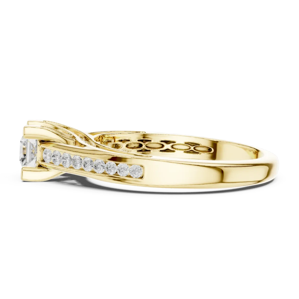 Ethereal Radiant Cut Pavé-Set Solitaire Engagement Ring - Image 4