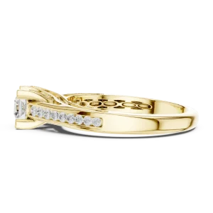 Ethereal Radiant Cut Pavé-Set Solitaire Engagement Ring - Image 4