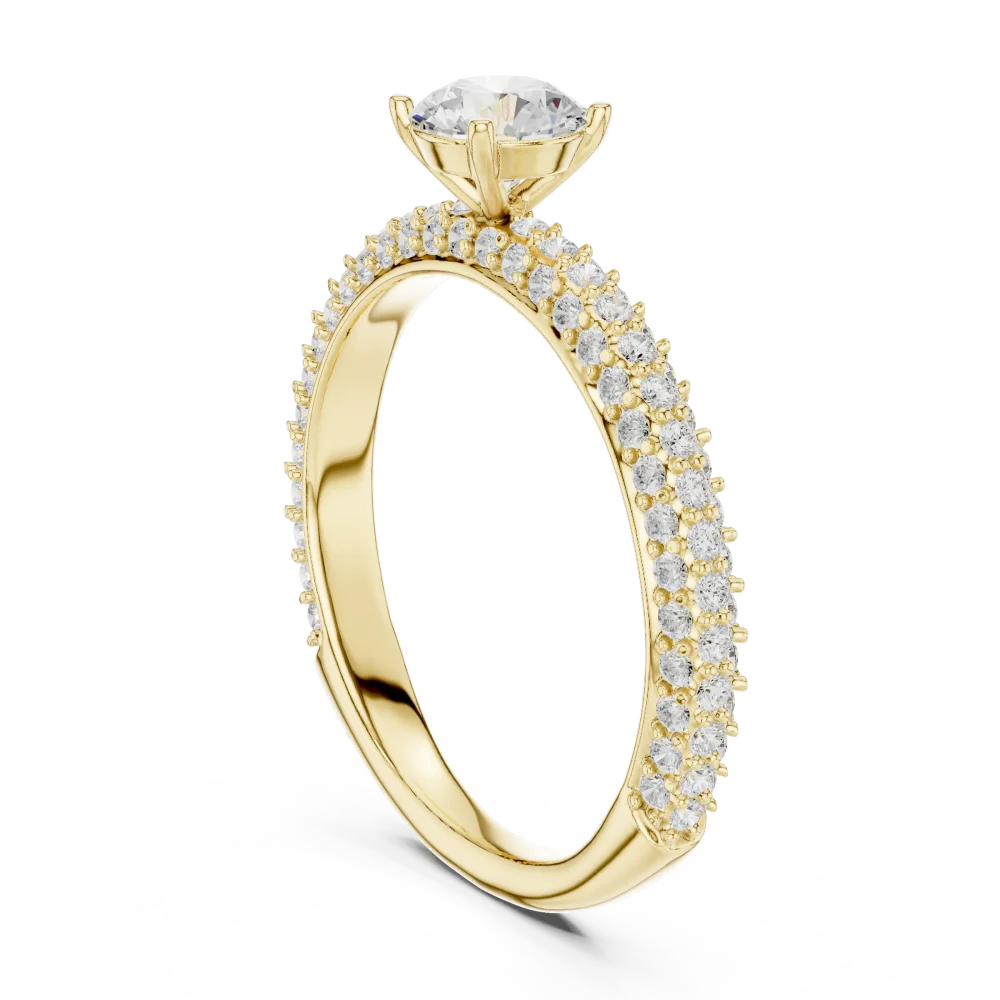 Luminary Round Brilliant Pavé-Set Solitaire Ring - Image 3
