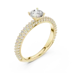 Luminary Round Brilliant Pavé-Set Solitaire Ring