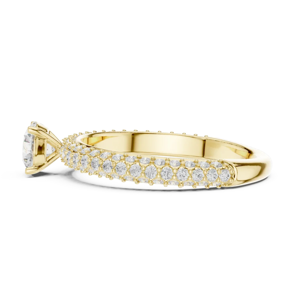 Luminary Round Brilliant Pavé-Set Solitaire Ring - Image 4