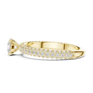 Luminary Round Brilliant Pavé-Set Solitaire Ring - Image 4