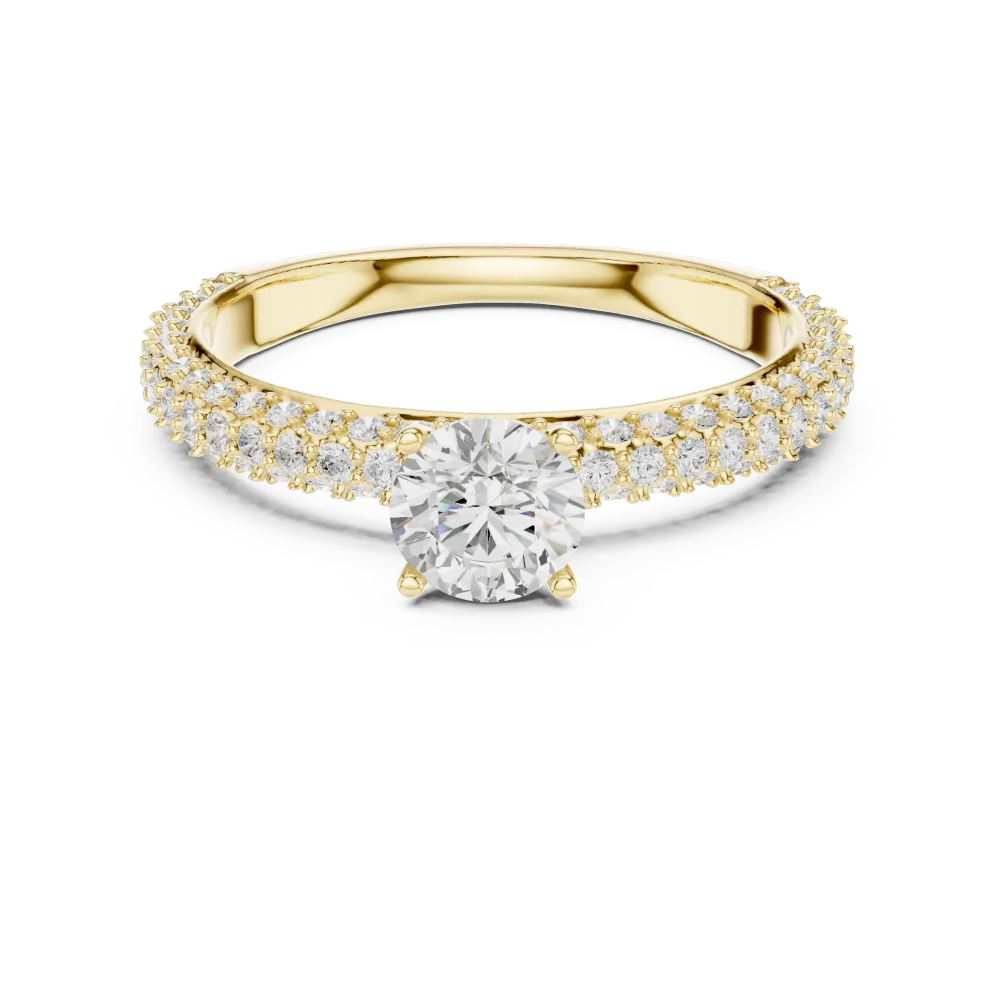 Luminary Round Brilliant Pavé-Set Solitaire Ring - Image 2