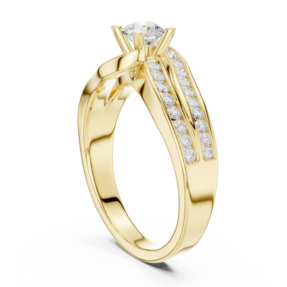 Ethereal Luminary Round Brilliant Pavé-Set Solitaire Ring - Image 3