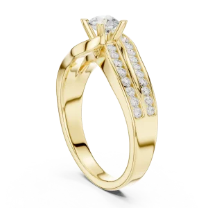 Ethereal Luminary Round Brilliant Pavé-Set Solitaire Ring - Image 3