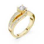 Ethereal Luminary Round Brilliant Pavé-Set Solitaire Ring