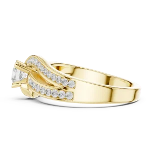 Ethereal Luminary Round Brilliant Pavé-Set Solitaire Ring - Image 4