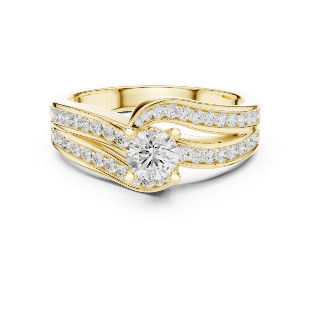 Ethereal Luminary Round Brilliant Pavé-Set Solitaire Ring - Image 2