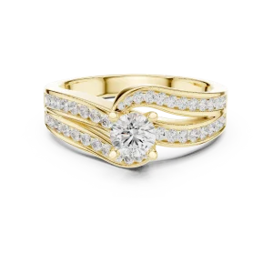 Ethereal Luminary Round Brilliant Pavé-Set Solitaire Ring - Image 2