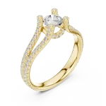 Luminary Round Brilliant Split-Shank Solitaire Ring