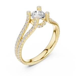 Luminary Round Brilliant Split-Shank Solitaire Ring